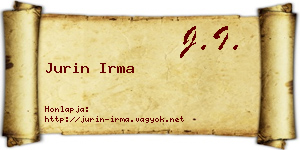 Jurin Irma névjegykártya